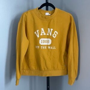Vans Off The Wall Yellow Crew Neck Sweater Size Medium